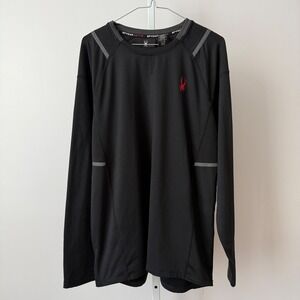 Spyder Active sz M Men's Black Long Sleeve Athletic Shirt Activewear Casual